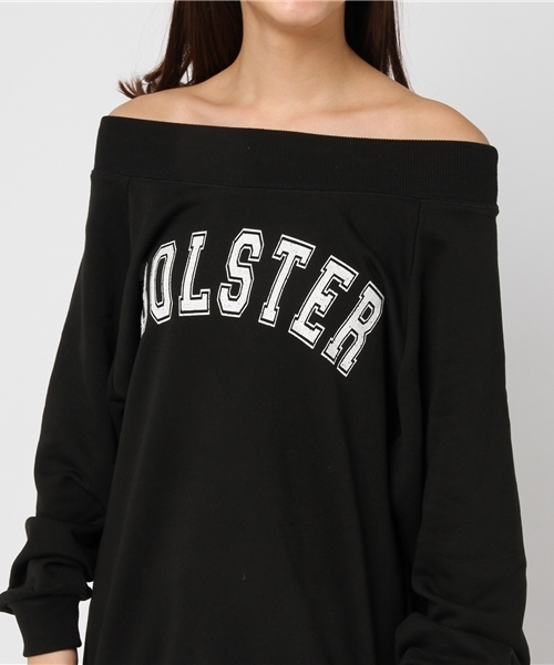 Honeys（ハニーズ）の「オフショルロゴスウェットプルオーバー（スウェット・レディース・ブラック/ピンク/オフホワイト/ブルー/グレー・M/L）」の9枚目の写真