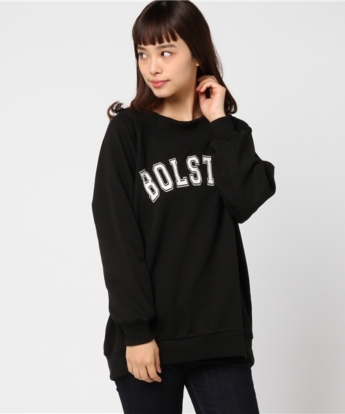 Honeys（ハニーズ）の「オフショルロゴスウェットプルオーバー（スウェット・レディース・ブラック/ピンク/オフホワイト/ブルー/グレー・M/L）」の13枚目の写真