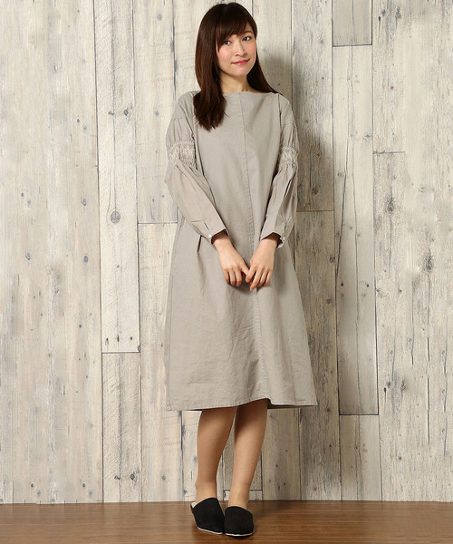 LBC（エルビーシー）の「袖ボリュームサックワンピース               （ワンピース・レディース・ピンク/グレー・LARGE/MEDIUM）」の13枚目の写真