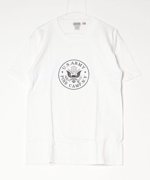 HOUSTON（ヒューストン）の「HOUSTON/ プリントクルーネックTシャツ（Tシャツ/カットソー・メンズ・ホワイト/オリーブドラブ/ブラック・X-LARGE/MEDIUM/LARGE）」の2枚目の写真