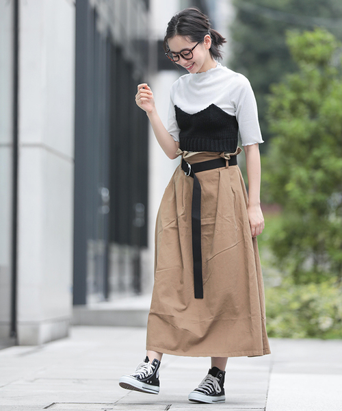 DuKKah（デュカ）の「Dukkah/カラーロービングニットビスチェ（ニット/セーター・レディース・オフホワイト/ブラック/サックスブルー/ピンク/杢グレー/マスタード・FREE）」の13枚目の写真