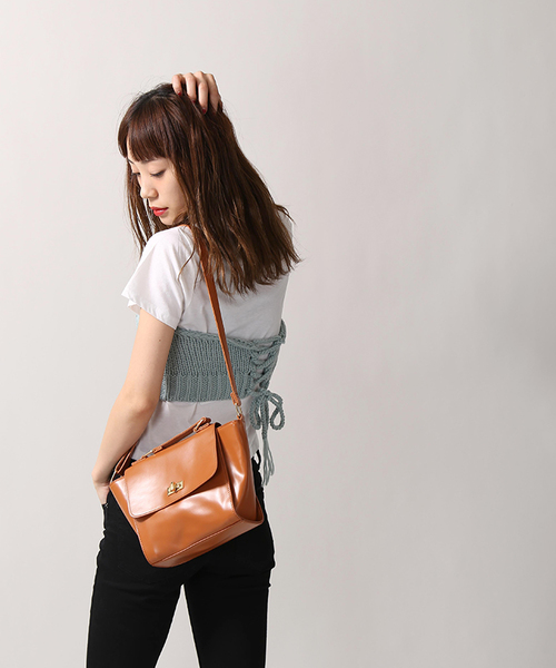 DuKKah（デュカ）の「Dukkah/カラーロービングニットビスチェ（ニット/セーター・レディース・オフホワイト/ブラック/サックスブルー/ピンク/杢グレー/マスタード・FREE）」の8枚目の写真