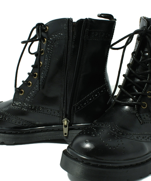 one after another NICE CLAUP（ワンアフターアナザーナイスクラップ）の「レースアップシューズ（ブーツ・レディース・ブラック/ボルドー/レオパード・MEDIUM/LARGE）」の11枚目の写真