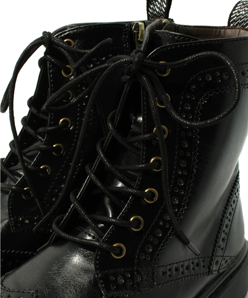one after another NICE CLAUP（ワンアフターアナザーナイスクラップ）の「レースアップシューズ（ブーツ・レディース・ブラック/ボルドー/レオパード・MEDIUM/LARGE）」の7枚目の写真