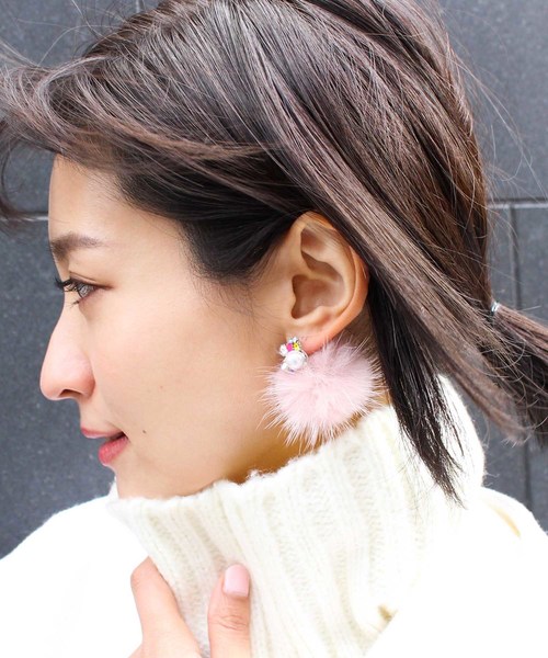 デコラティブミンクファーピアス ピアス 両耳用 Mode Robe モードローブ のファッション通販 Zozotown