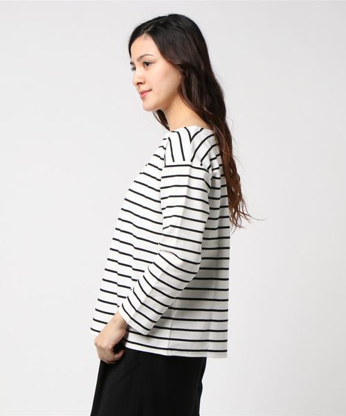 BLISS POINT（ブリスポイント）の「ハニカムボーダーボートT/785185（Tシャツ/カットソー・レディース・その他2/その他4/その他3/その他1・MEDIUM/LARGE）」の5枚目の写真