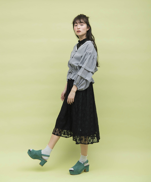 OLIVE des OLIVE（オリーブデオリーブ）の「レース スカート（スカート・レディース・オフホワイト/イエロー/ブラック・FREE）」の17枚目の写真