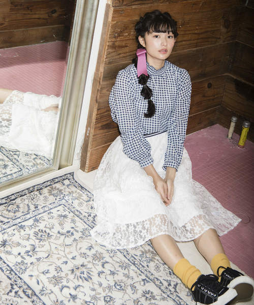 OLIVE des OLIVE（オリーブデオリーブ）の「レース スカート（スカート・レディース・オフホワイト/イエロー/ブラック・FREE）」の16枚目の写真