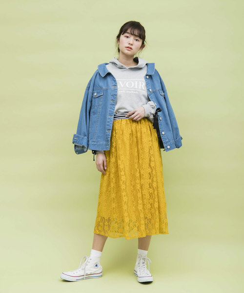 OLIVE des OLIVE（オリーブデオリーブ）の「レース スカート（スカート・レディース・オフホワイト/イエロー/ブラック・FREE）」の11枚目の写真