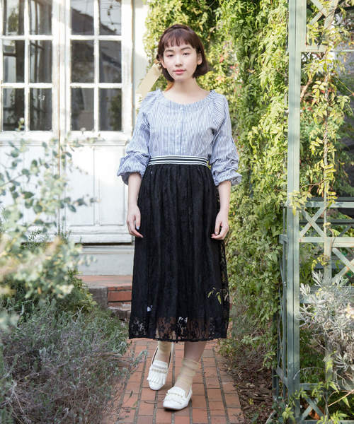 OLIVE des OLIVE（オリーブデオリーブ）の「レース スカート（スカート・レディース・オフホワイト/イエロー/ブラック・FREE）」の18枚目の写真