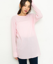 JEMORGAN / サーマル ラグランスリーブ ラウンドカット ロング丈 クルーネック ロングTシャツ