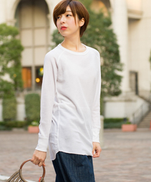 JEMORGAN | JEMORGAN / 無地ロング丈サーマルラグランクルーネックTシャツ サーマルトップス(Tシャツ/カットソー)