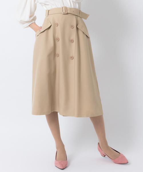 Rewde（ルゥデ）の「ﾄﾚﾝﾁｽｶｰﾄ（8R10-02007B）（スカート・レディース・ブルー/ベージュ/ネイビー・L/M/S）」の15枚目の写真