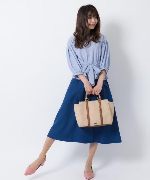 Rewde（ルゥデ）の「ﾄﾚﾝﾁｽｶｰﾄ（8R10-02007B）（スカート・レディース・ブルー/ベージュ/ネイビー・L/M/S）」の7枚目の写真