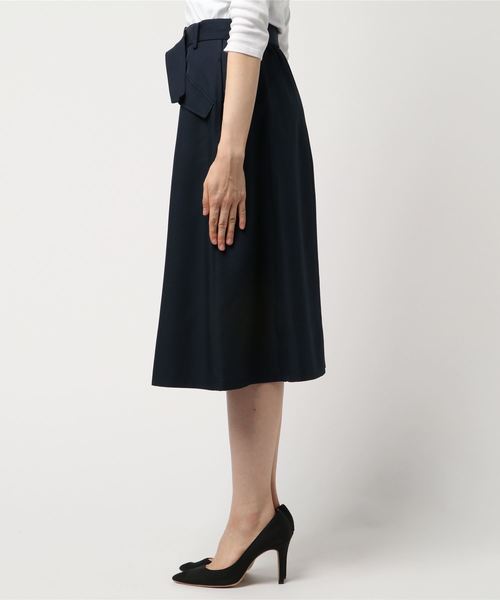 Rewde（ルゥデ）の「ﾄﾚﾝﾁｽｶｰﾄ（8R10-02007B）（スカート・レディース・ブルー/ベージュ/ネイビー・L/M/S）」の4枚目の写真