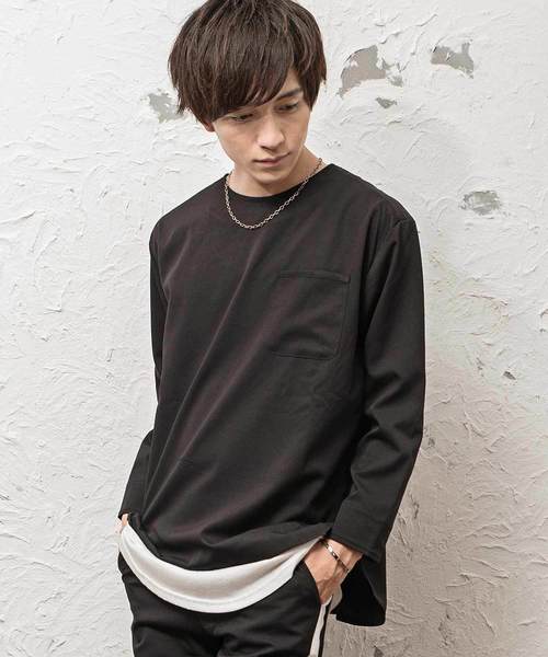 MinoriTY(マイノリティ)の「ルーズシルエット9分袖プルオーバーシャツ 半端袖(シャツ/ブラウス・メンズ・ブラック/ストライプ/ネイビー/グレー・L/M)」の2枚目の写真