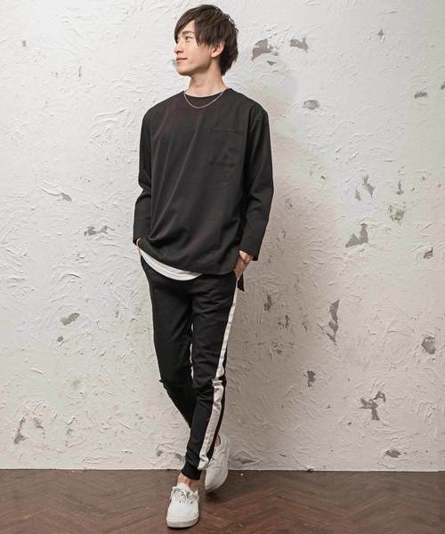 MinoriTY(マイノリティ)の「ルーズシルエット9分袖プルオーバーシャツ 半端袖(シャツ/ブラウス・メンズ・ブラック/ストライプ/ネイビー/グレー・L/M)」の5枚目の写真