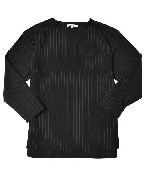 MinoriTY(マイノリティ)の「ルーズシルエット9分袖プルオーバーシャツ 半端袖(シャツ/ブラウス・メンズ・ブラック/ストライプ/ネイビー/グレー・L/M)」の14枚目の写真