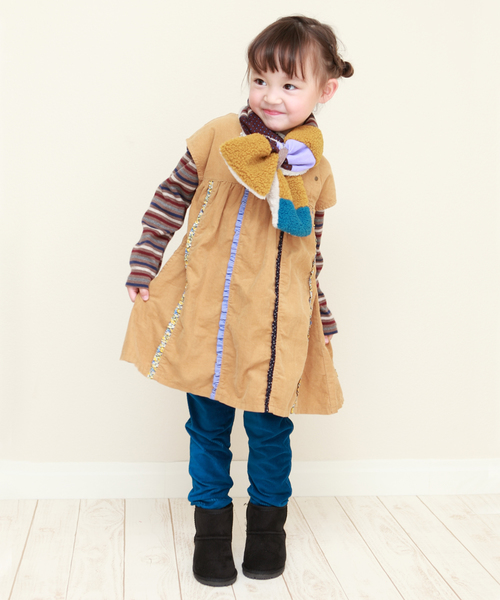 RAGMART（ラグマート）の「シャツコールチュニックワンピース（ワンピース・キッズ・ベージュ/ピンク/イエロー・110cm/100cm/120cm/130cm）」の6枚目の写真