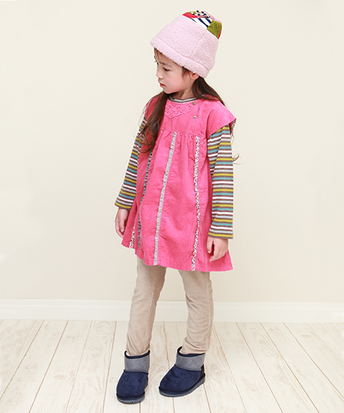 RAGMART（ラグマート）の「シャツコールチュニックワンピース（ワンピース・キッズ・ベージュ/ピンク/イエロー・110cm/100cm/120cm/130cm）」の5枚目の写真