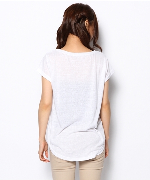 laule'a sunny side store(ラウレアサニーサイドストア)の「モノクロCALMLYハートTee(Tシャツ/カットソー・レディース・ホワイト・FREE)」の4枚目の写真