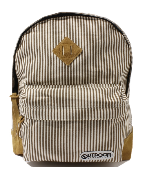 OUTDOOR PRODUCTS（アウトドアプロダクツ）の「[アウトドア]OUTDOOR ストライプバックパック（バックパック/リュック・レディース・ブラウン/ネイビー・フリー）」の2枚目の写真