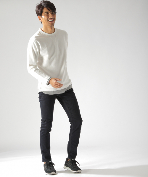 BAYFLOW（ベイフロー）の「キモウフェイクレイヤードプルオーバー（Tシャツ/カットソー・メンズ・ベージュ/ネイビー/オフホワイト/オレンジ・SMALL/MEDIUM/LARGE）」の5枚目の写真