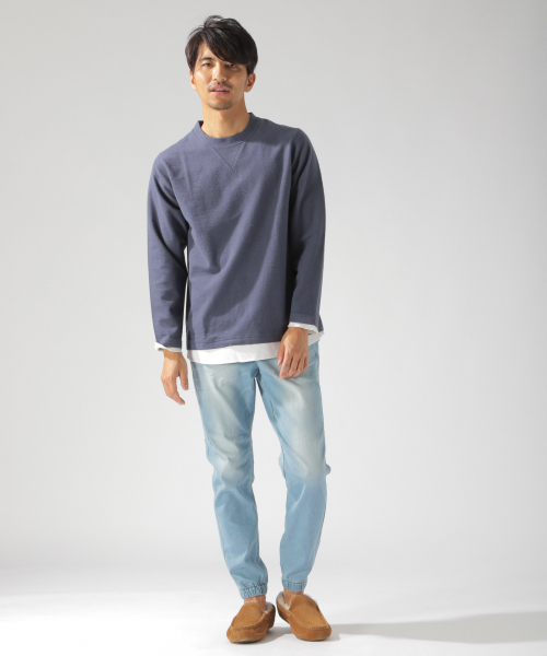 BAYFLOW（ベイフロー）の「キモウフェイクレイヤードプルオーバー（Tシャツ/カットソー・メンズ・ベージュ/ネイビー/オフホワイト/オレンジ・SMALL/MEDIUM/LARGE）」の7枚目の写真