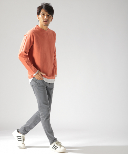 BAYFLOW（ベイフロー）の「キモウフェイクレイヤードプルオーバー（Tシャツ/カットソー・メンズ・ベージュ/ネイビー/オフホワイト/オレンジ・SMALL/MEDIUM/LARGE）」の8枚目の写真