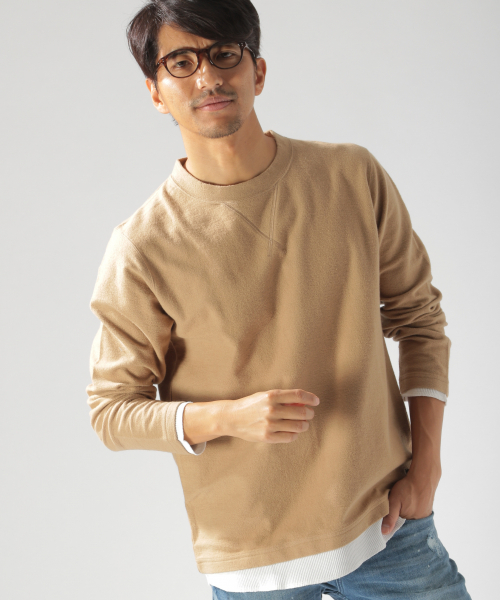 BAYFLOW（ベイフロー）の「キモウフェイクレイヤードプルオーバー（Tシャツ/カットソー・メンズ・ベージュ/ネイビー/オフホワイト/オレンジ・SMALL/MEDIUM/LARGE）」の9枚目の写真