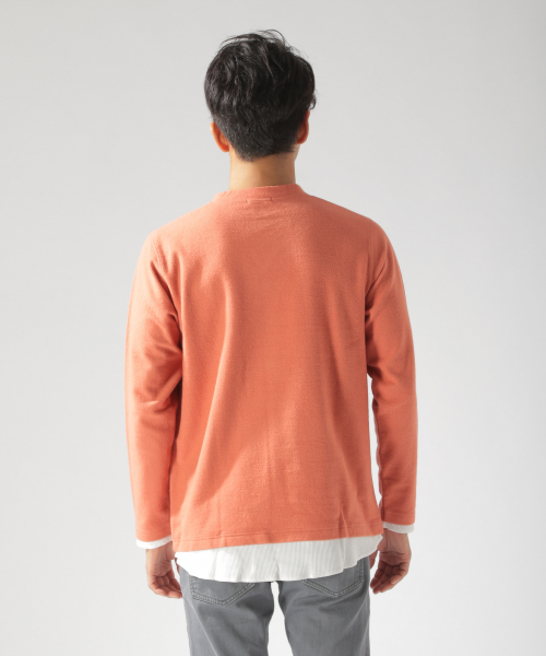 BAYFLOW（ベイフロー）の「キモウフェイクレイヤードプルオーバー（Tシャツ/カットソー・メンズ・ベージュ/ネイビー/オフホワイト/オレンジ・SMALL/MEDIUM/LARGE）」の13枚目の写真