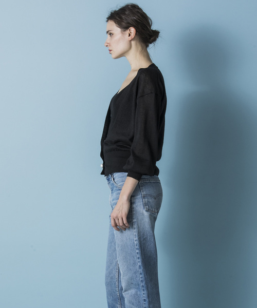 Emma Taylor（エマテイラー）の「14Gパールボタンコンパクトカーディガン（カーディガン/ボレロ・レディース・ホワイト/ブラック/グリーン・FREE）」の9枚目の写真