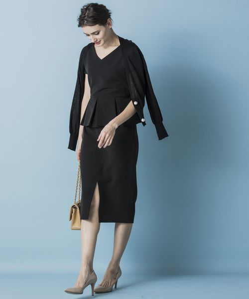 Emma Taylor（エマテイラー）の「14Gパールボタンコンパクトカーディガン（カーディガン/ボレロ・レディース・ホワイト/ブラック/グリーン・FREE）」の5枚目の写真