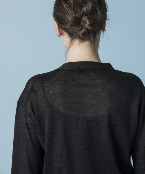 Emma Taylor（エマテイラー）の「14Gパールボタンコンパクトカーディガン（カーディガン/ボレロ・レディース・ホワイト/ブラック/グリーン・FREE）」の13枚目の写真