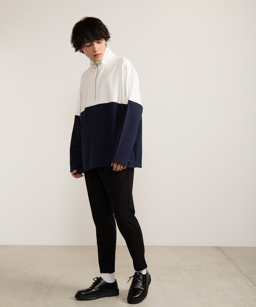 WEGO(ウィゴー)の「WEGO/ドルマンスリーブハーフジップビッグシルエットプルオーバー(スウェット・メンズ・ホワイト/ブラック・MEDIUM/LARGE)」の18枚目の写真