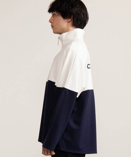 WEGO(ウィゴー)の「WEGO/ドルマンスリーブハーフジップビッグシルエットプルオーバー(スウェット・メンズ・ホワイト/ブラック・MEDIUM/LARGE)」の19枚目の写真