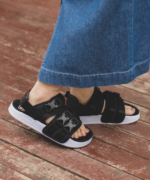 PUMA(プーマ)の「WEGO/PUMAリードキャットYLM19(サンダル・レディース・ブラック/グレー・SMALL/MEDIUM/X-SMALL)」の8枚目の写真