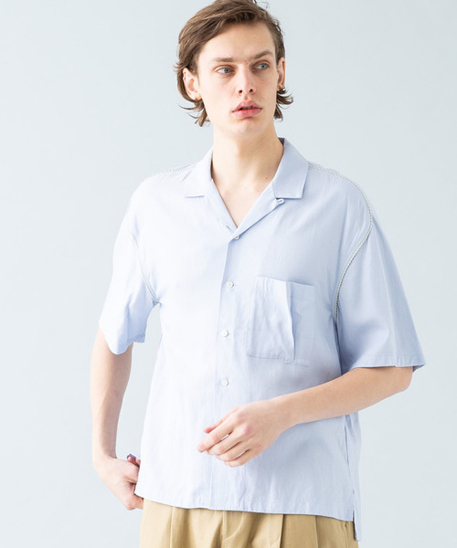 Name.（ネーム）の「【Name.】リネンレーヨンハーフスリーブ開襟シャツ / NMSH-19SS-001（シャツ/ブラウス・メンズ・オフホワイト/サックスブルー・0/1）」の15枚目の写真