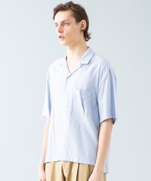通販 激安 Name.】リネンレーヨンハーフスリーブ開襟シャツ / NMSH-19SS トップス