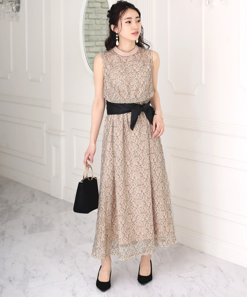 Jeloud ブージュルード のファッション ワンピース ドレス 結婚式 ニモ 二次会 Bou セール ハイネック総レースロングドレス ドレス Bou