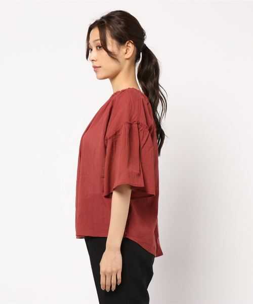 LOWRYS FARM(ローリーズファーム)の「ヨウリュウブラウスSS 841186(シャツ/ブラウス・レディース・オフホワイト/エンジ/ベージュ/ブラック・FREE)」の5枚目の写真