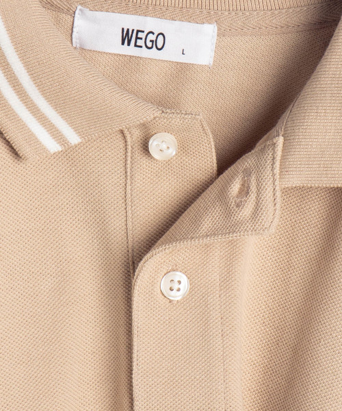 WEGO（ウィゴー）の「WEGO/カラーラインビッグシルエット5分袖ポロシャツ（ポロシャツ・メンズ・ホワイト/ベージュ/ホワイト系その他/ライトパープル・MEDIUM/LARGE）」の14枚目の写真