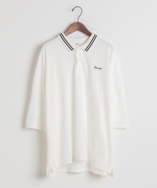 WEGO（ウィゴー）の「WEGO/カラーラインビッグシルエット5分袖ポロシャツ（ポロシャツ・メンズ・ホワイト/ベージュ/ホワイト系その他/ライトパープル・MEDIUM/LARGE）」の12枚目の写真
