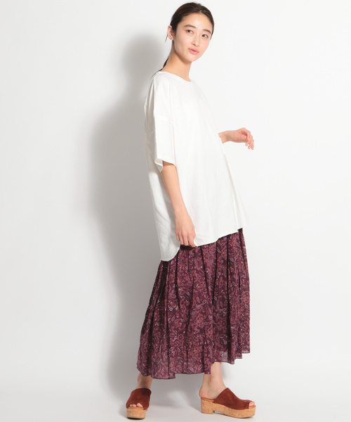niko and...（ニコアンド）の「コットンボイルアソートフレアロングスカート（スカート・レディース・ネイビー/グレー/ボルドー・FREE）」の4枚目の写真