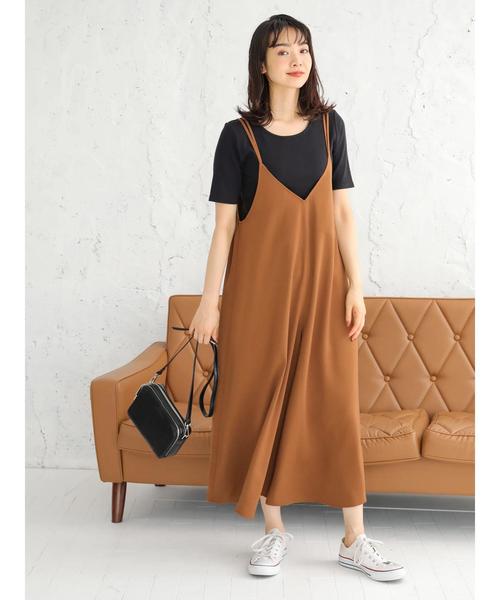 earth music&ecology(アースミュージックアンドエコロジー)の「SET2点サロペット+半袖プルオーバー(サロペット/オーバーオール・レディース・ブラック/ライトブラウン/ドット・FREE)」の12枚目の写真