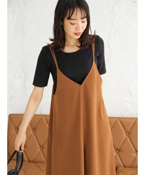 earth music&ecology(アースミュージックアンドエコロジー)の「SET2点サロペット+半袖プルオーバー(サロペット/オーバーオール・レディース・ブラック/ライトブラウン/ドット・FREE)」の14枚目の写真