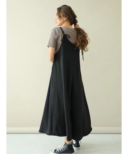 earth music&ecology(アースミュージックアンドエコロジー)の「SET2点サロペット+半袖プルオーバー(サロペット/オーバーオール・レディース・ブラック/ライトブラウン/ドット・FREE)」の17枚目の写真