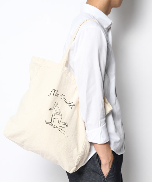 WEGO（ウィゴー）の「WEGO/Mr Smithトートバッグ（トートバッグ・メンズ・ブラック/ネイビー/ワイン・FREE）」の6枚目の写真