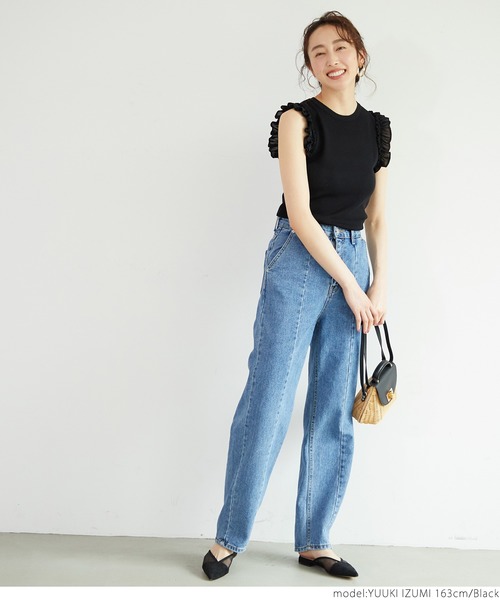 coca(coca)(コカ)の「袖フリルニット(ニット/セーター・レディース・ブラック・ONE SIZE)」の3枚目の写真