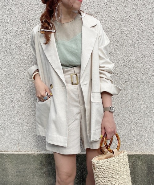 archives（アルシーヴ）の「キャミ付きシアー楊柳半袖プルオーバー（Tシャツ/カットソー・レディース・グレー/ミント/ピンクベージュ/アイボリー/グリーン/モカ/ピンク系その他・MEDIUM）」の11枚目の写真